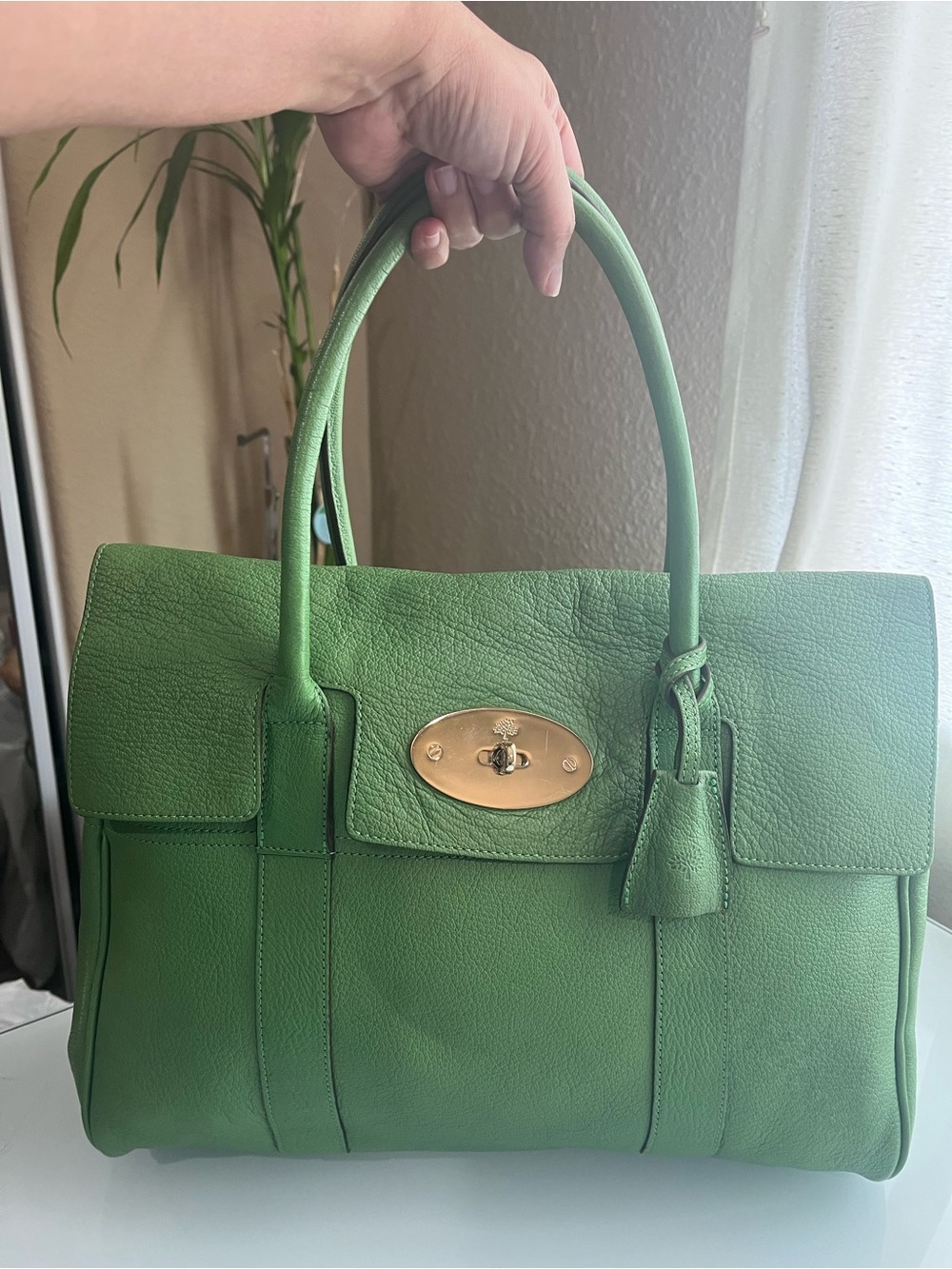 MULBERRY GREEN PEBBLED LEATHER BAYSWATER - Picture 11 of 11